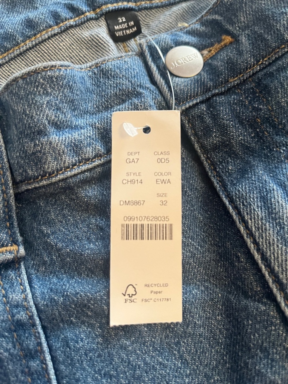 J. Crew Blue Denim Jeans NEW With Tags